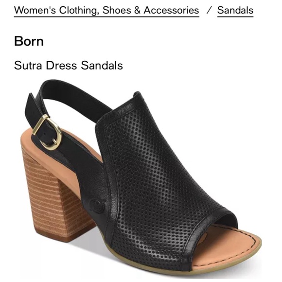 Born black leather open toe slingback Sutra heeled sandals US women’s size 10 - Picture 12 of 14